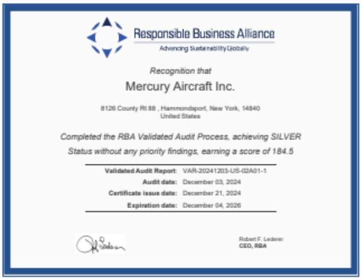 RBA Validated Audit — Silver Status 2024